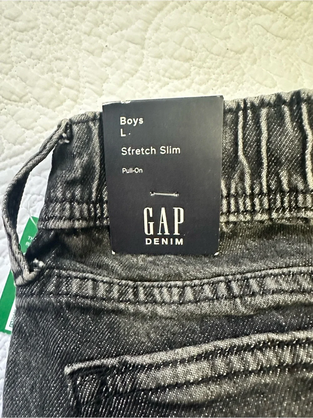 GAP Boys Washed Black Elastic Waist Jogger Jeans